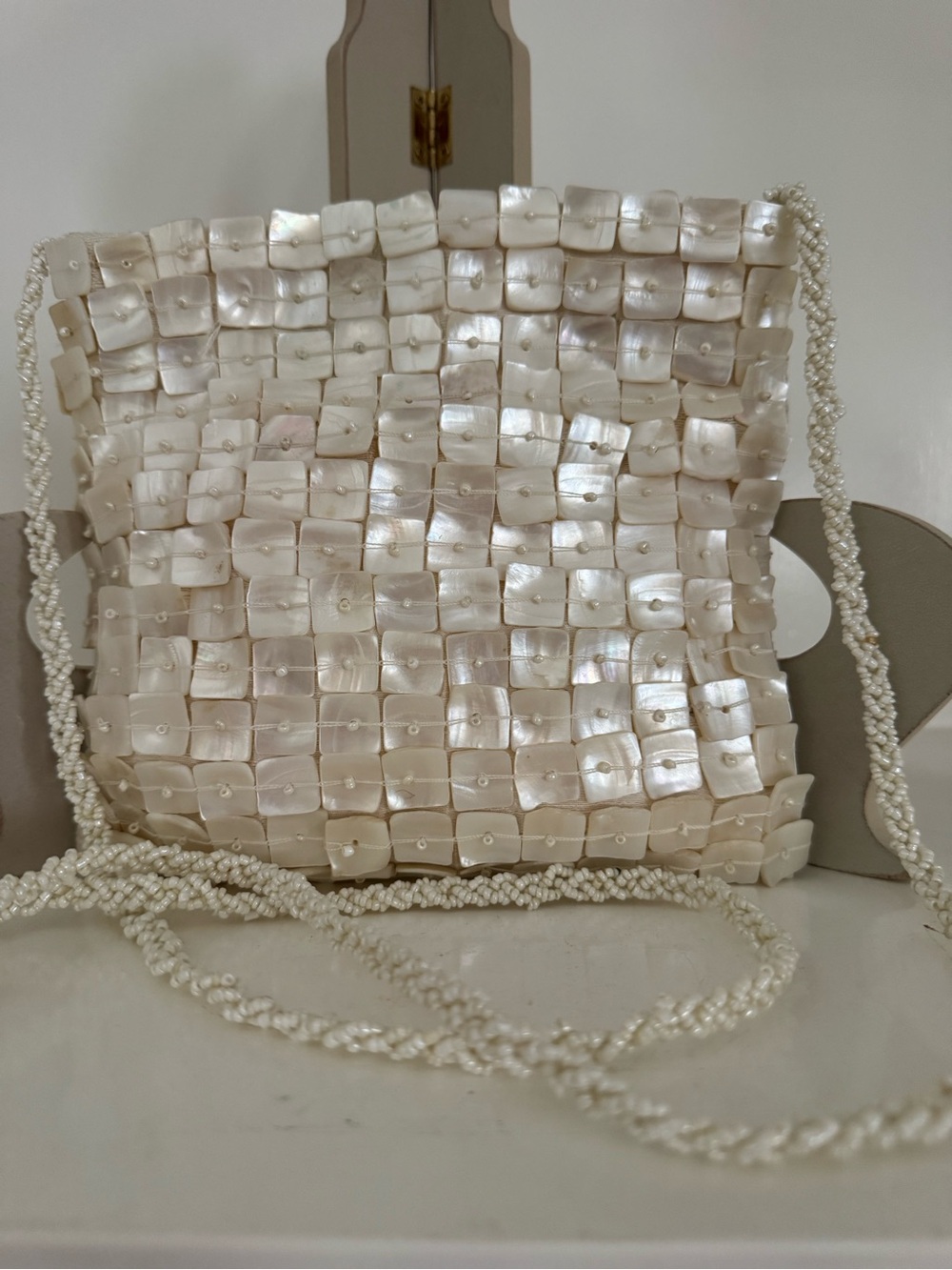 ✨ Vintage JAEGER Mother of Pearl Shell Tiled Crossbody Mini Bag ✨